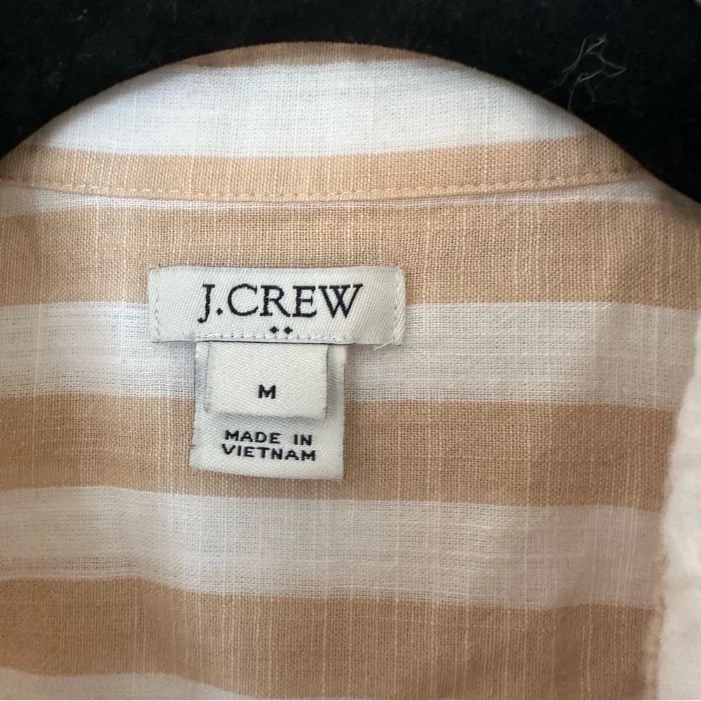 J. Crew Striped Gauze Boy Shirt Button Down Womens Medium C3533